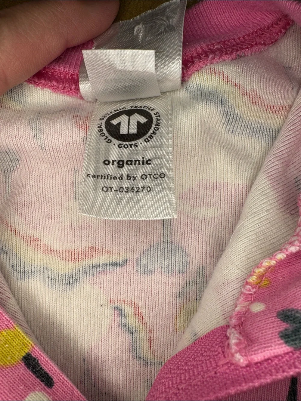 Hanna Andersson organic Pink Unicorn Zip Footless Pajamas